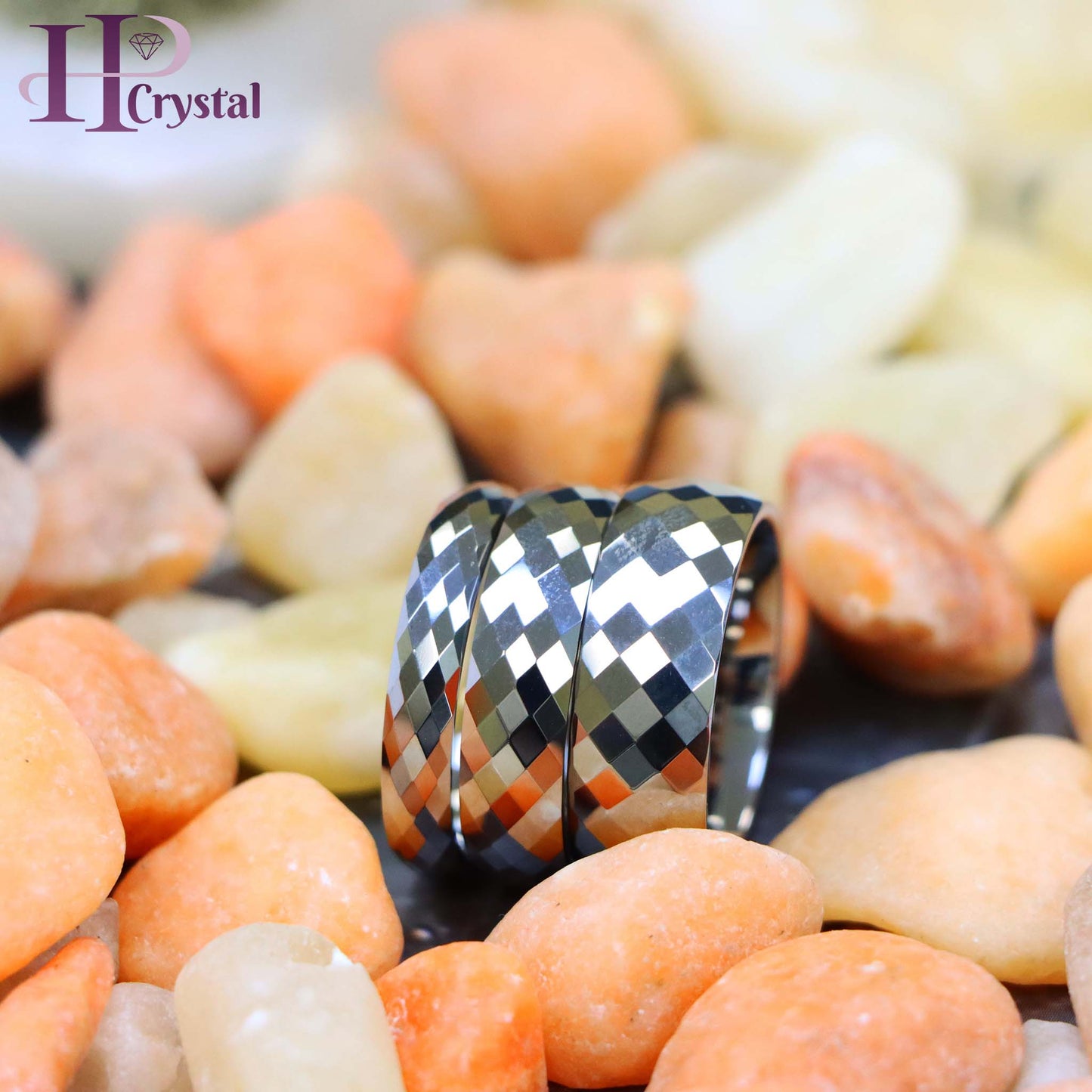 Domed Faceted Tungsten Ring