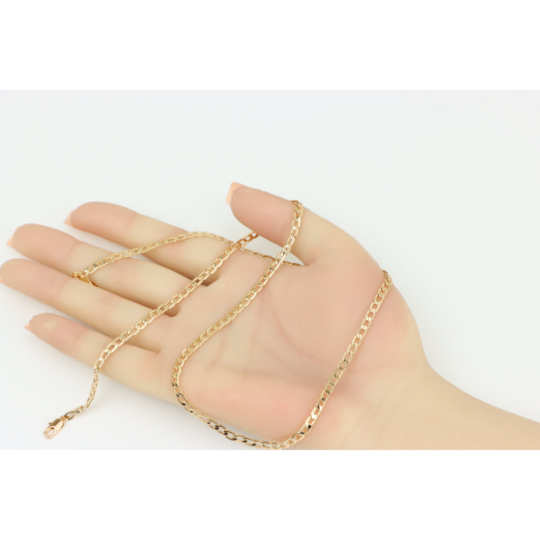 Elegant Rose Gold Necklace with Unique Link Design, XPNL0335 (2034-5)