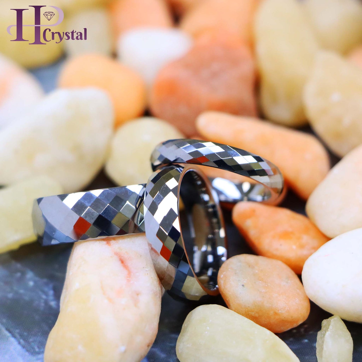 Domed Faceted Tungsten Ring
