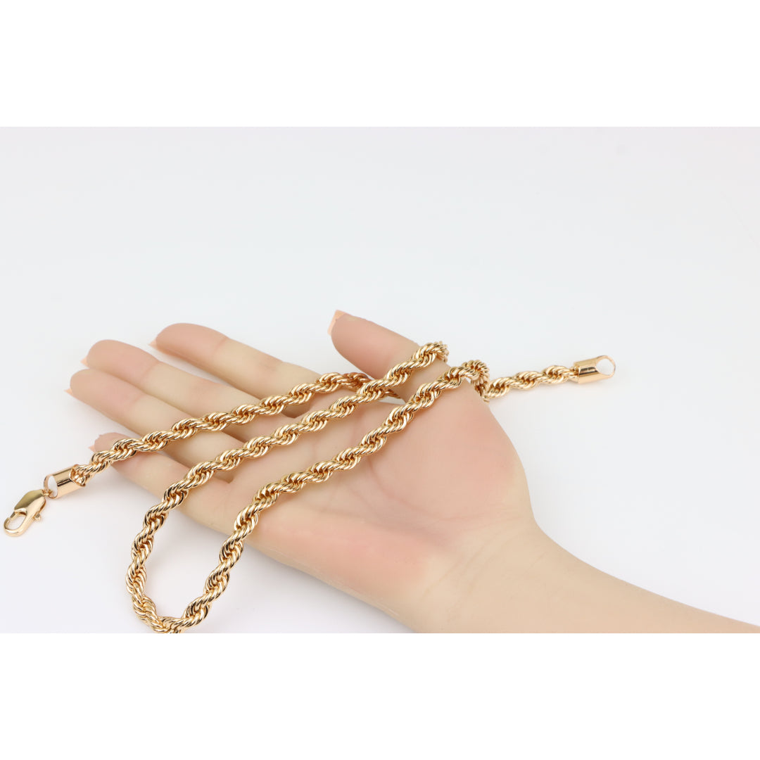 Bold Rope Design Rose Gold Necklace for Stylish Look, XPNL0342 (2035-2)
