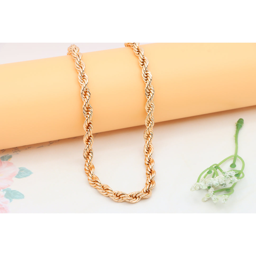 Bold Rope Design Rose Gold Necklace for Stylish Look, XPNL0342 (2035-2)