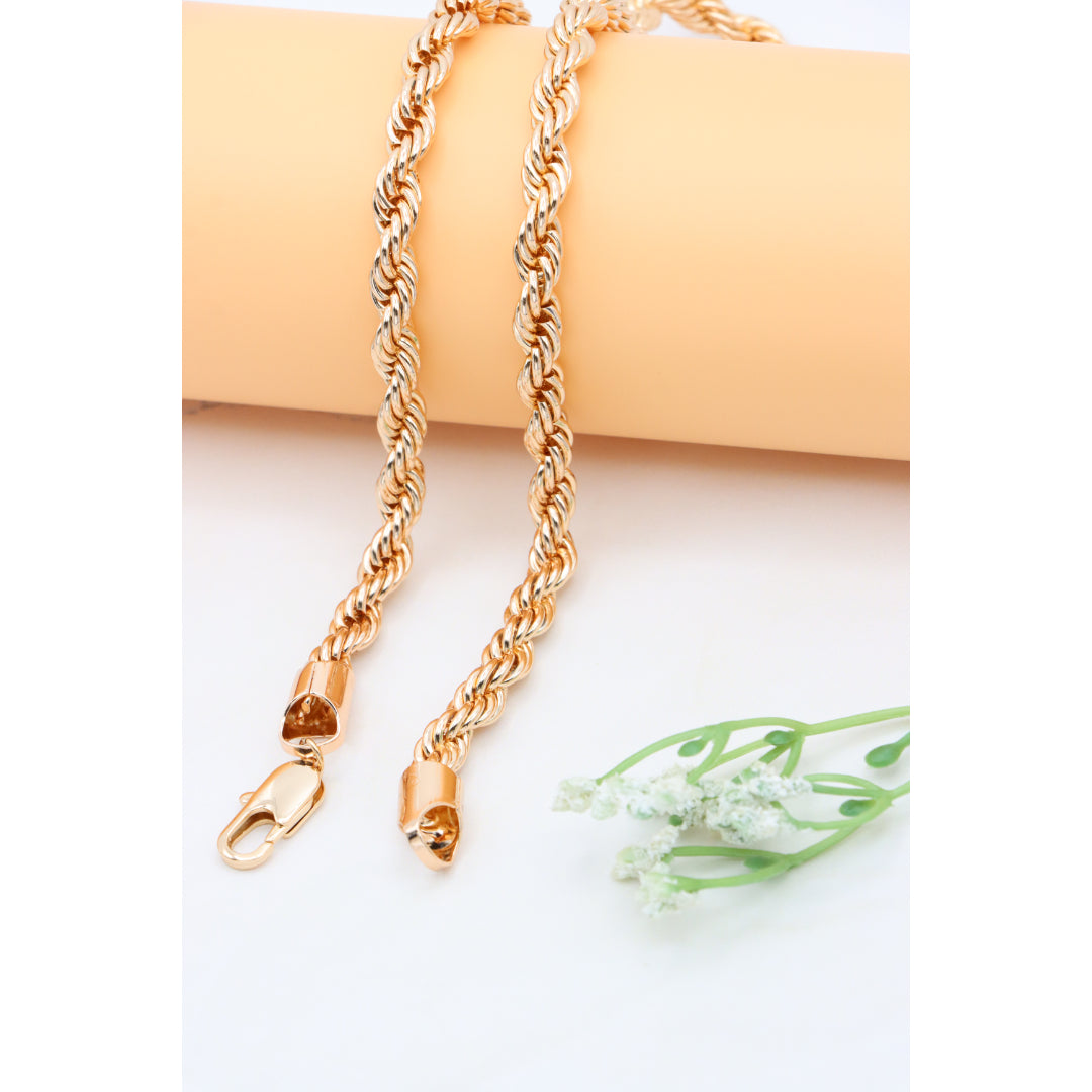 Bold Rope Design Rose Gold Necklace for Stylish Look, XPNL0342 (2035-2)