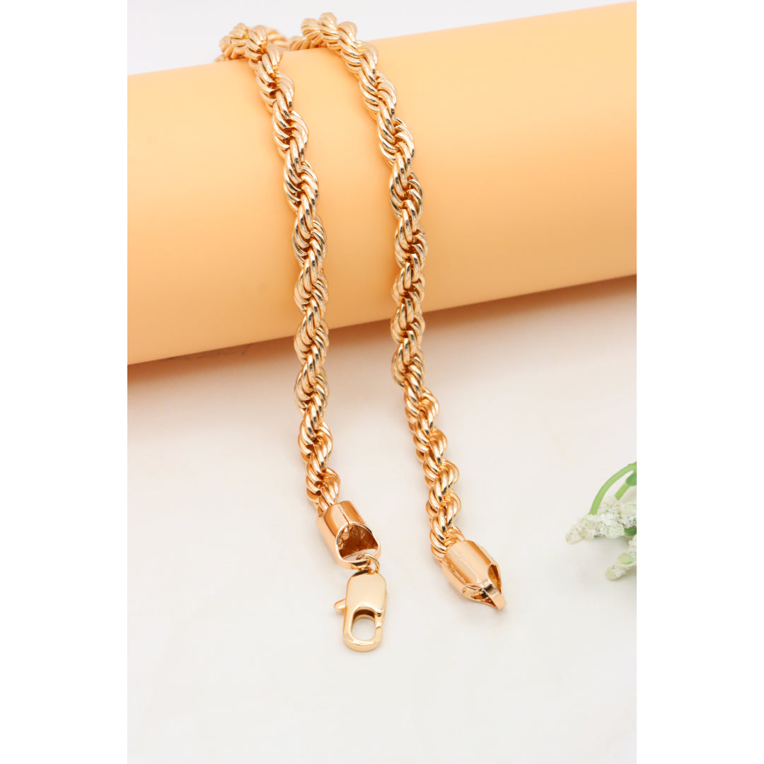 Bold Rope Design Rose Gold Necklace for Stylish Look, XPNL0342 (2035-2)