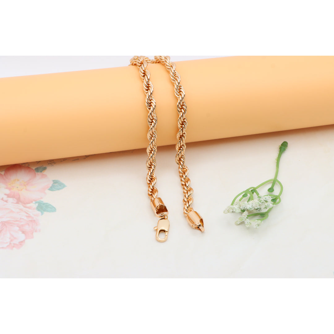 Bold Rope Design Rose Gold Necklace for Stylish Look, XPNL0342 (2035-2)