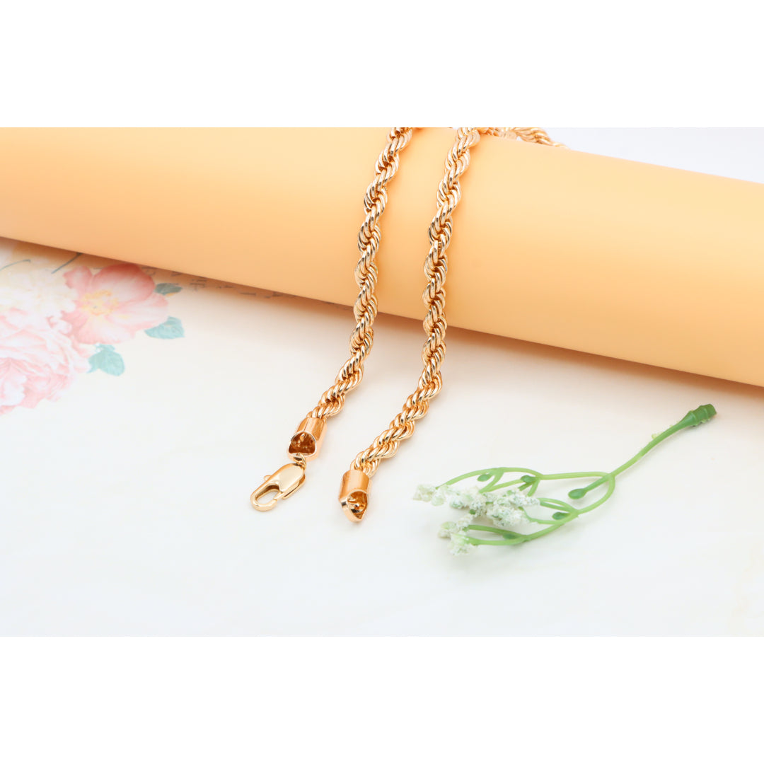 Bold Rope Design Rose Gold Necklace for Stylish Look, XPNL0342 (2035-2)