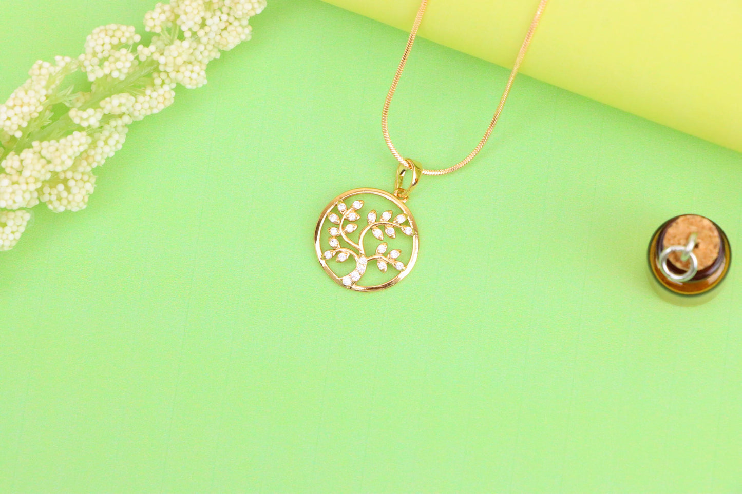 Rose Gold Tree of Life Pendant with Sparkling Leaf Crystal Accents, XPPT1488 (2138-7)