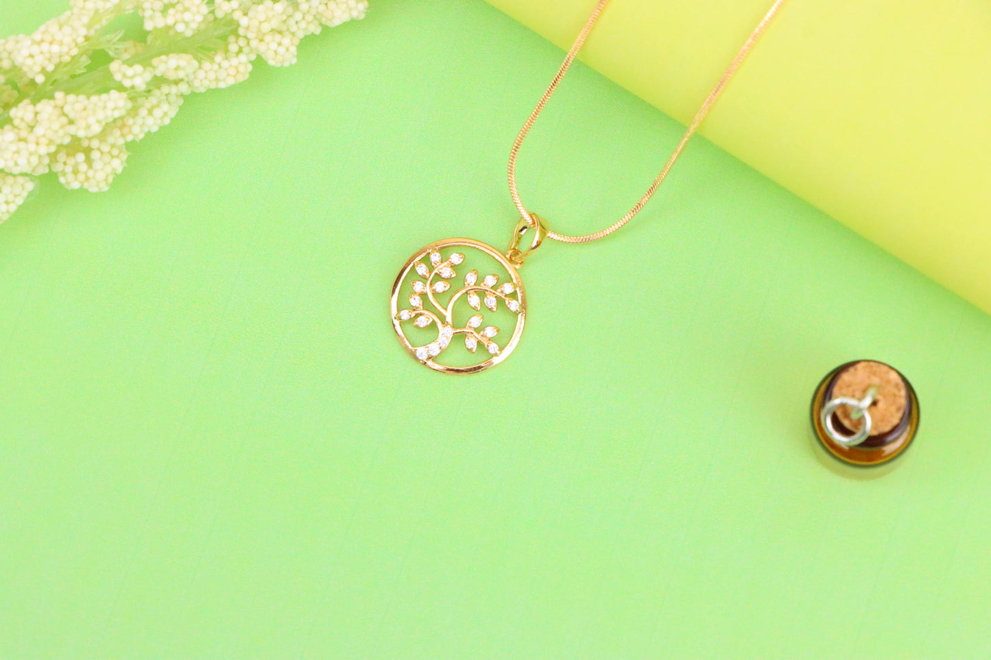 Rose Gold Tree of Life Pendant with Sparkling Leaf Crystal Accents, XPPT1488 (2138-7)