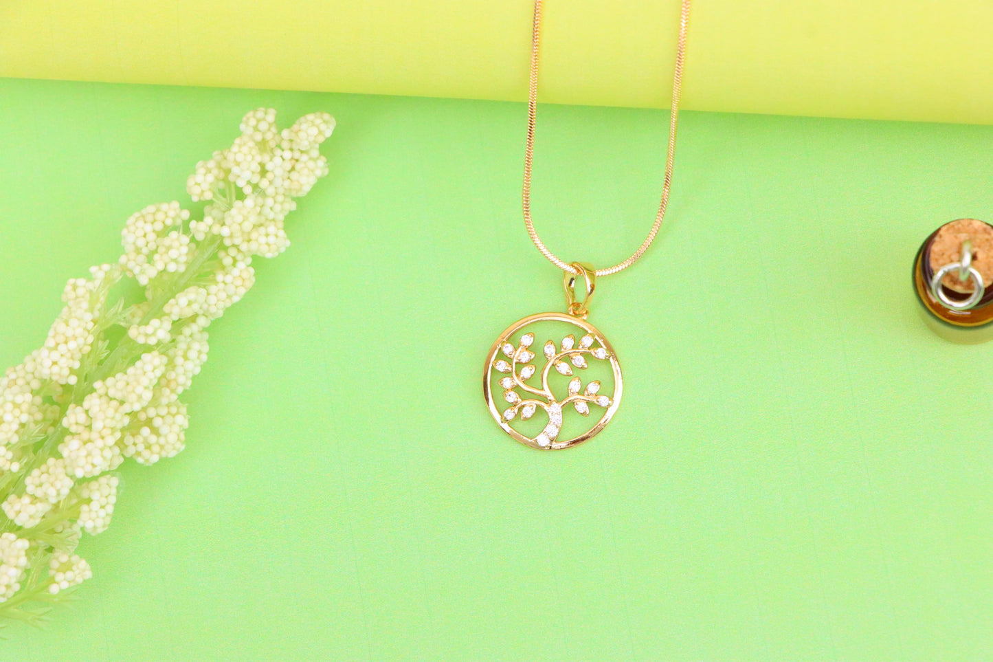 Rose Gold Tree of Life Pendant with Sparkling Leaf Crystal Accents, XPPT1488 (2138-7)