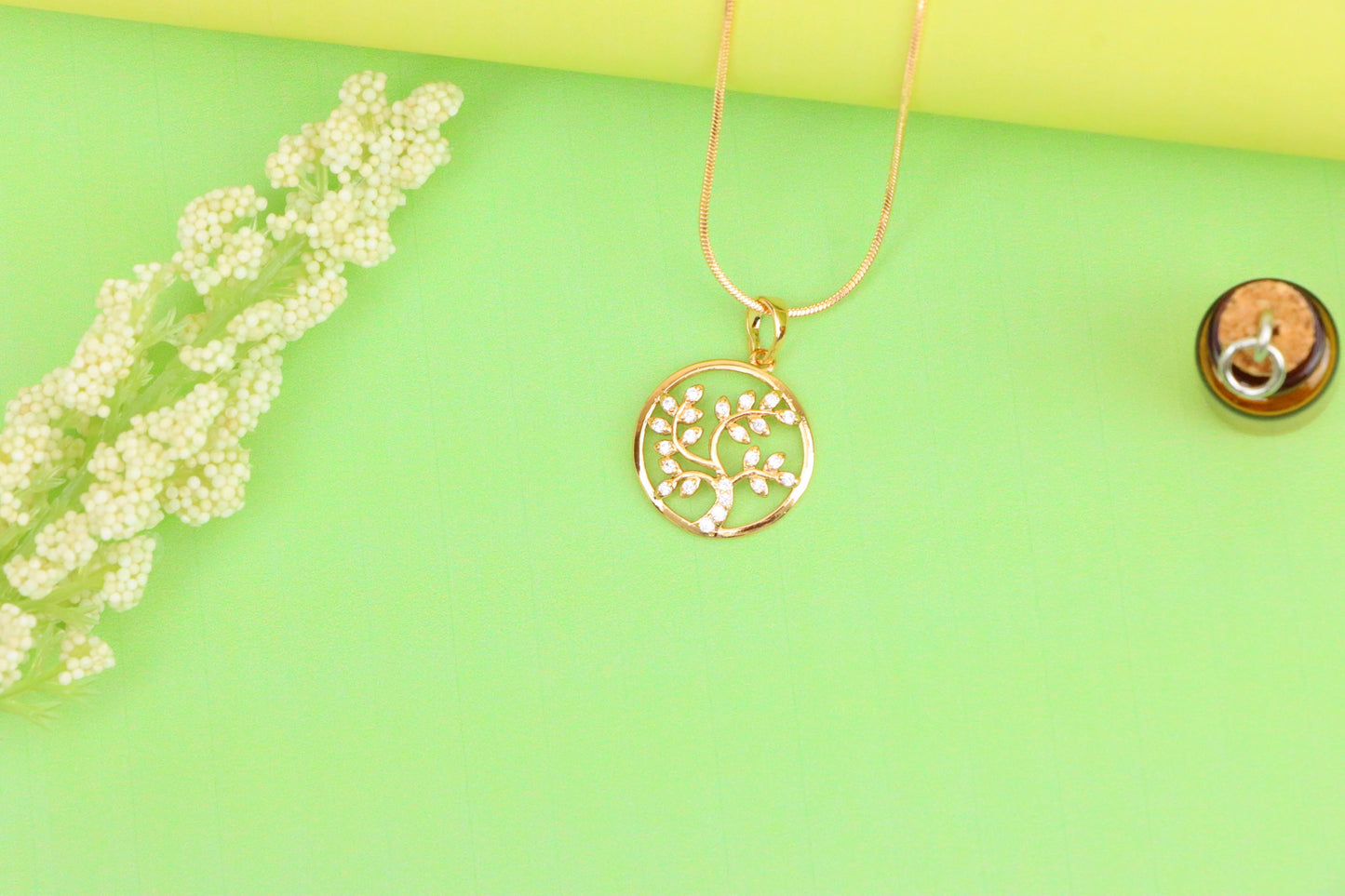Rose Gold Tree of Life Pendant with Sparkling Leaf Crystal Accents, XPPT1488 (2138-7)