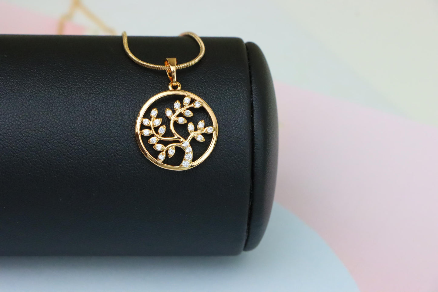 Rose Gold Tree of Life Pendant with Sparkling Leaf Crystal Accents, XPPT1488 (2138-7)