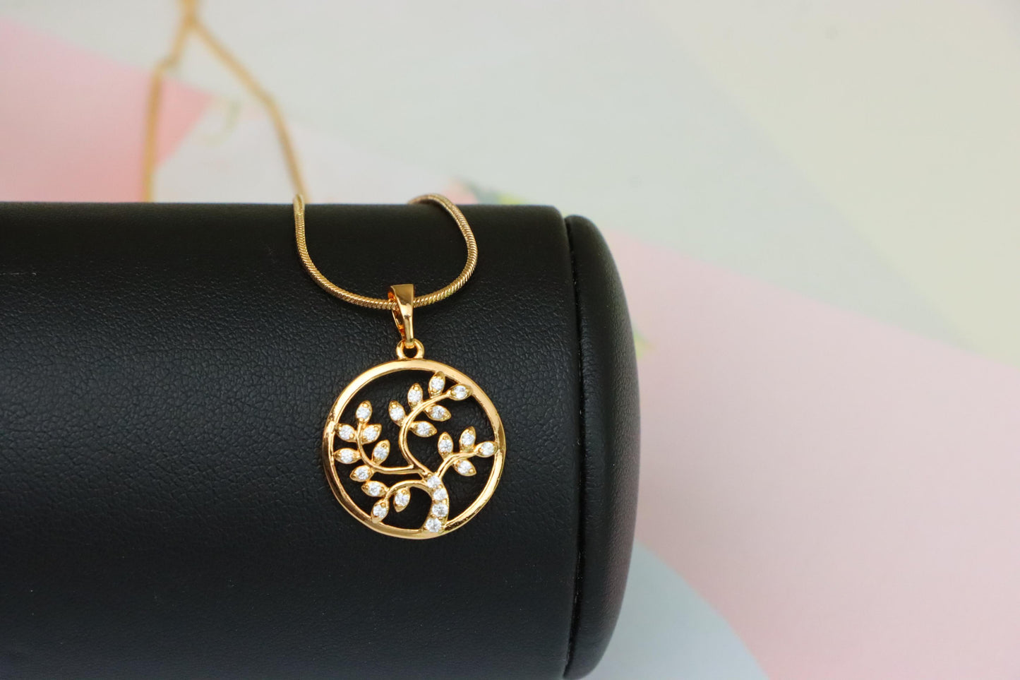 Rose Gold Tree of Life Pendant with Sparkling Leaf Crystal Accents, XPPT1488 (2138-7)