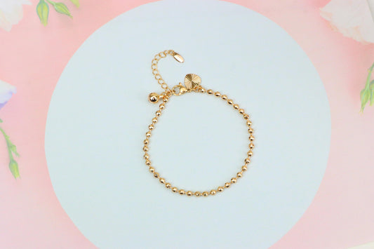 Elegant Rose Gold Ball Chain Anklet in High Quality Brass Finish, XPAL1044 (2105-3)