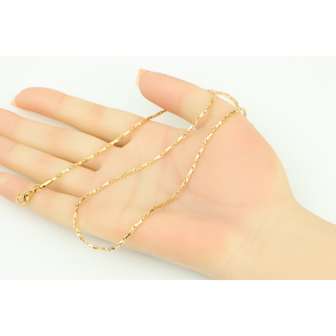 Elegant Textured Rose Gold Necklace for Stylish Layering, XPNL0353 (2036-3)