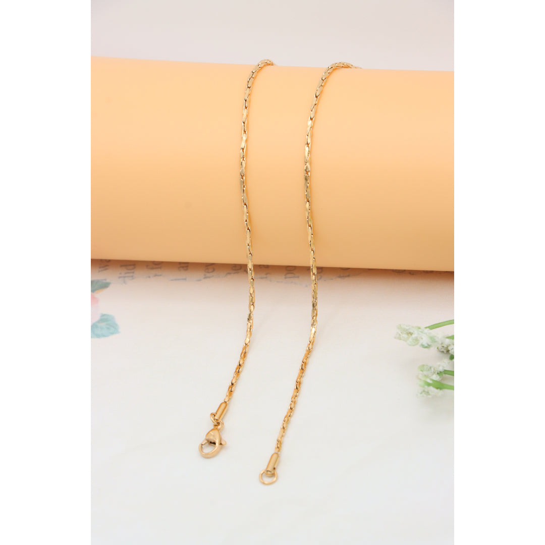 Elegant Textured Rose Gold Necklace for Stylish Layering, XPNL0353 (2036-3)