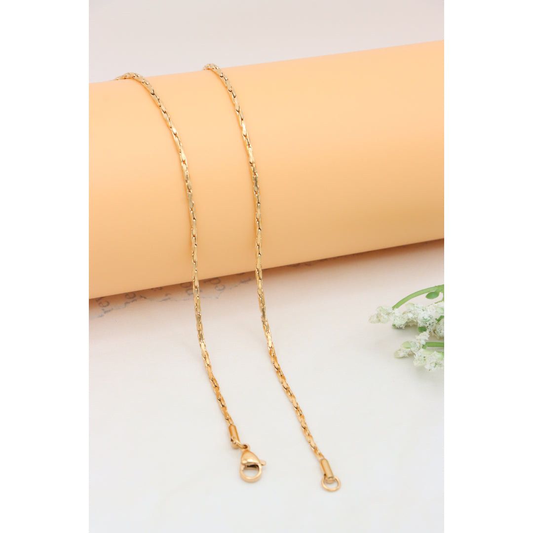 Elegant Textured Rose Gold Necklace for Stylish Layering, XPNL0353 (2036-3)