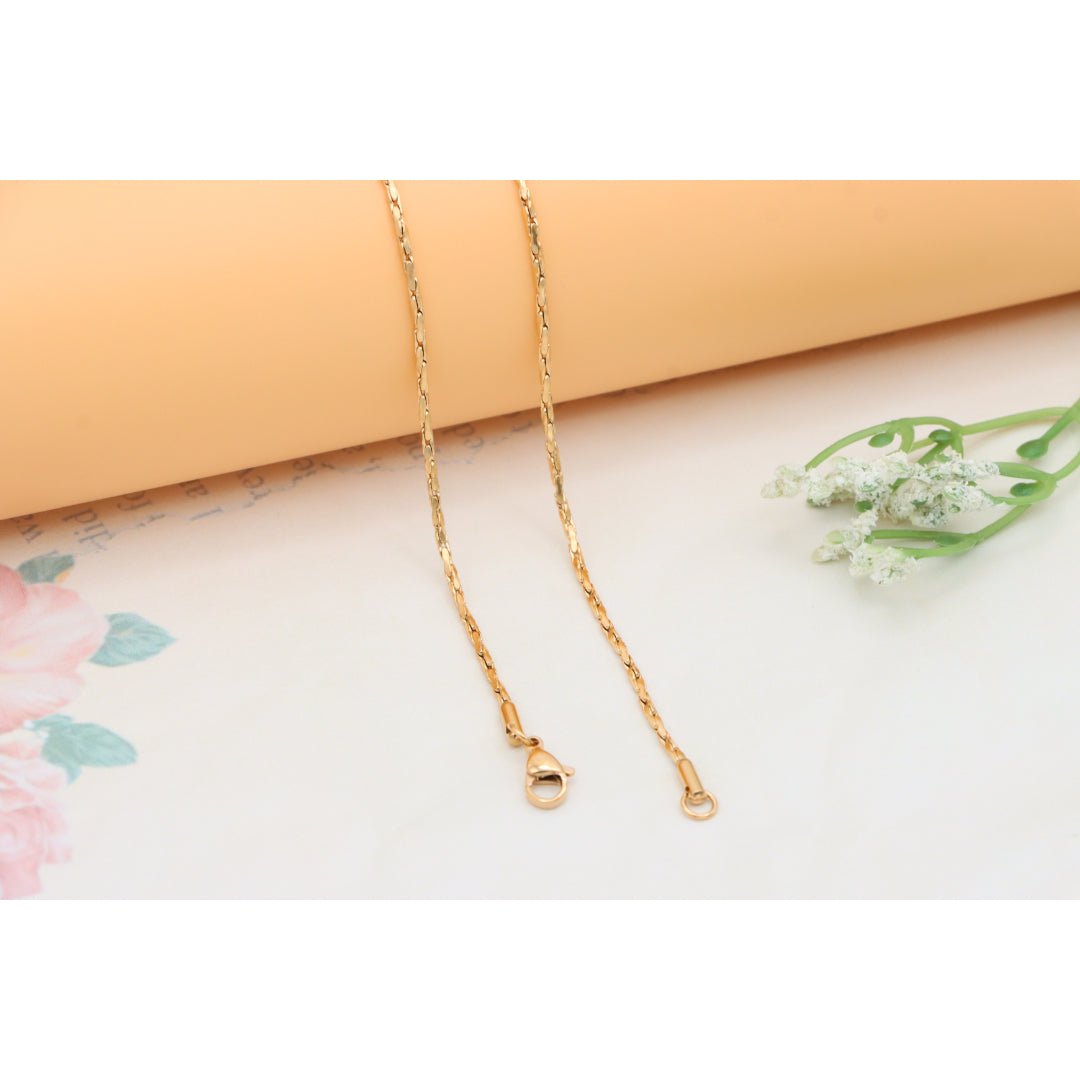 Elegant Textured Rose Gold Necklace for Stylish Layering, XPNL0353 (2036-3)