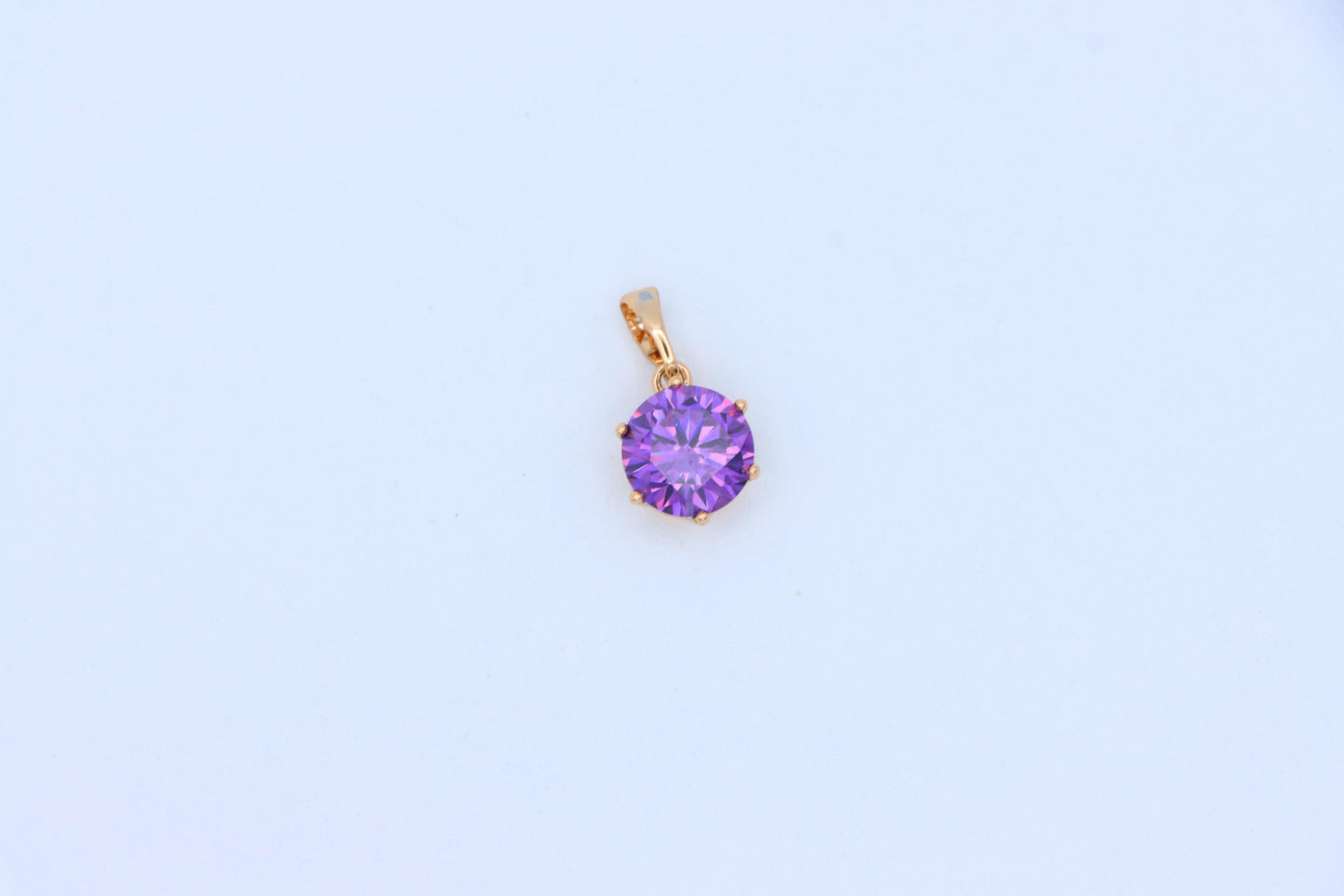Royal Purple Round Pendant in Rose Gold with Brilliant Faceting, XPPT1500 (2139-4)