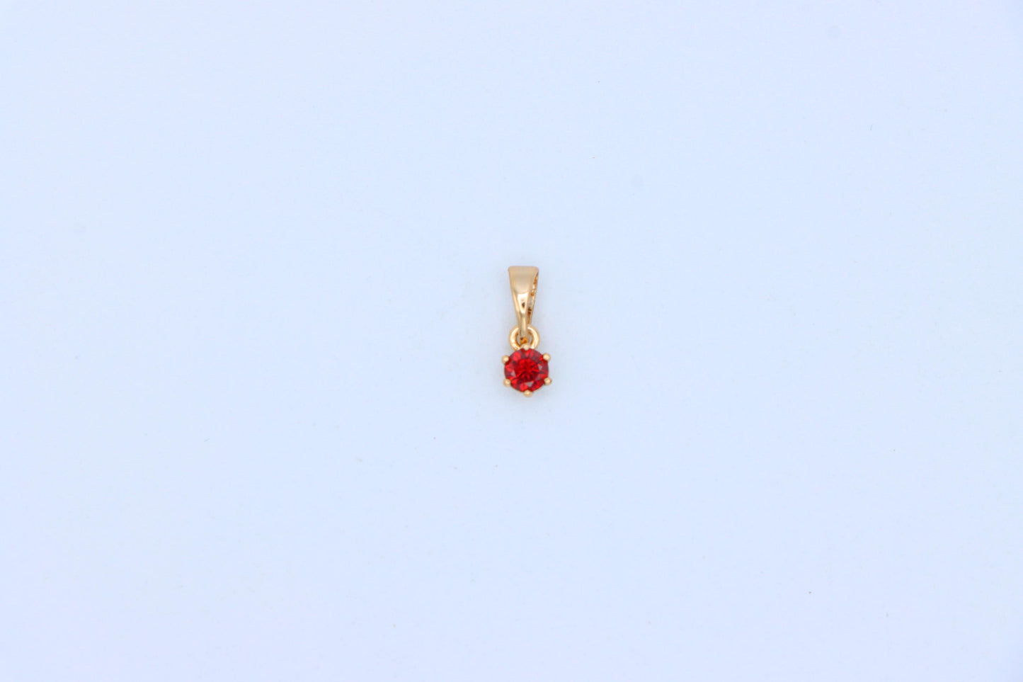 Tiny Round Red Pendant in Gold Finish for Delicate Everyday Look, XPPT1655 (2163-2)