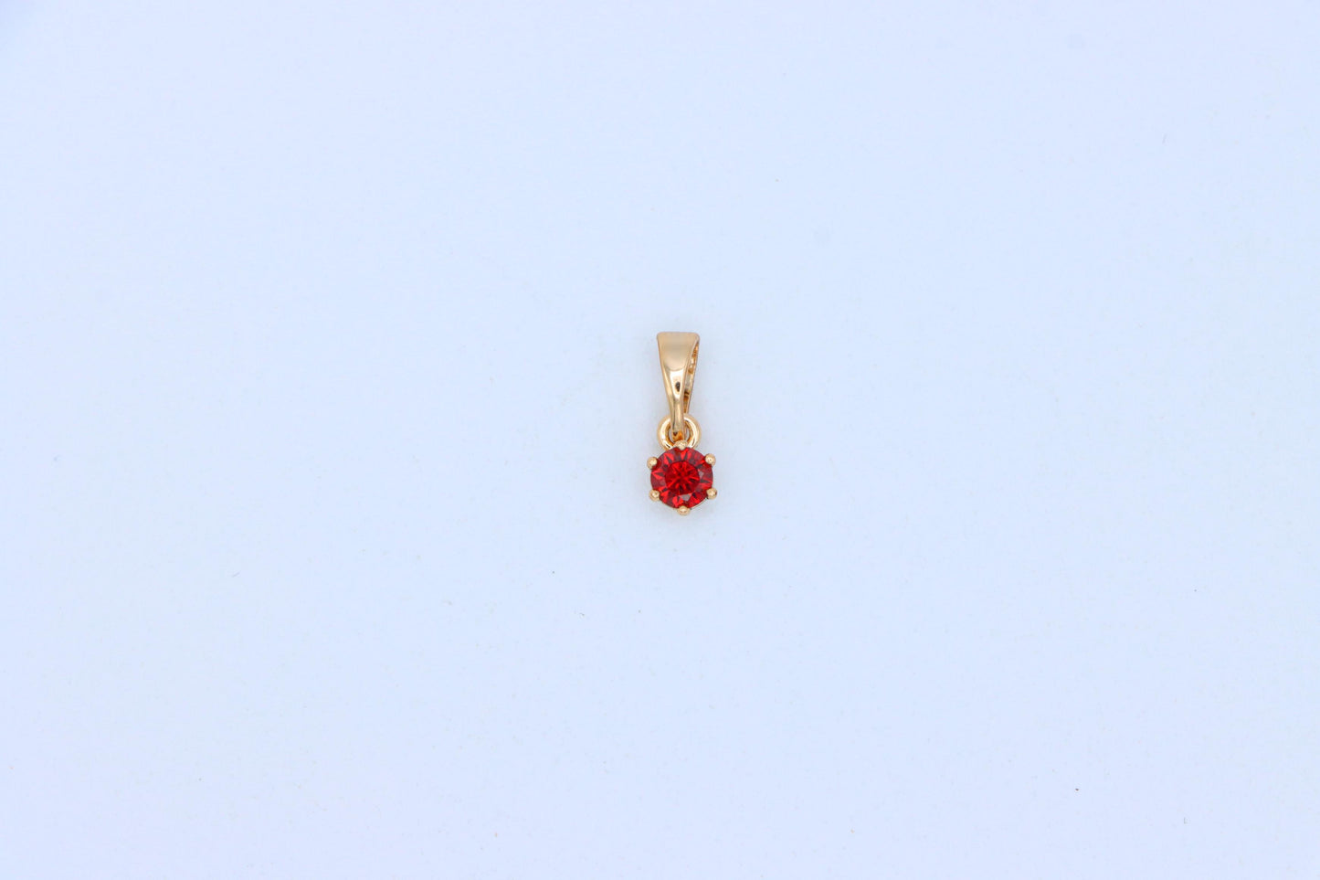 Tiny Round Red Pendant in Gold Finish for Delicate Everyday Look, XPPT1655 (2163-2)