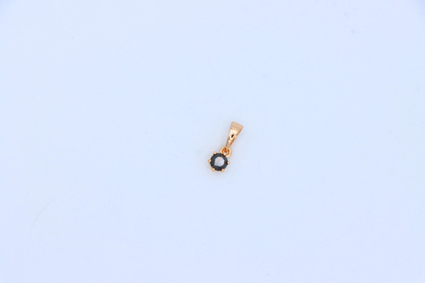 Minimalist Black Round Pendant in Gold Finish for Everyday Wear, XPPT1656 (2163-2)