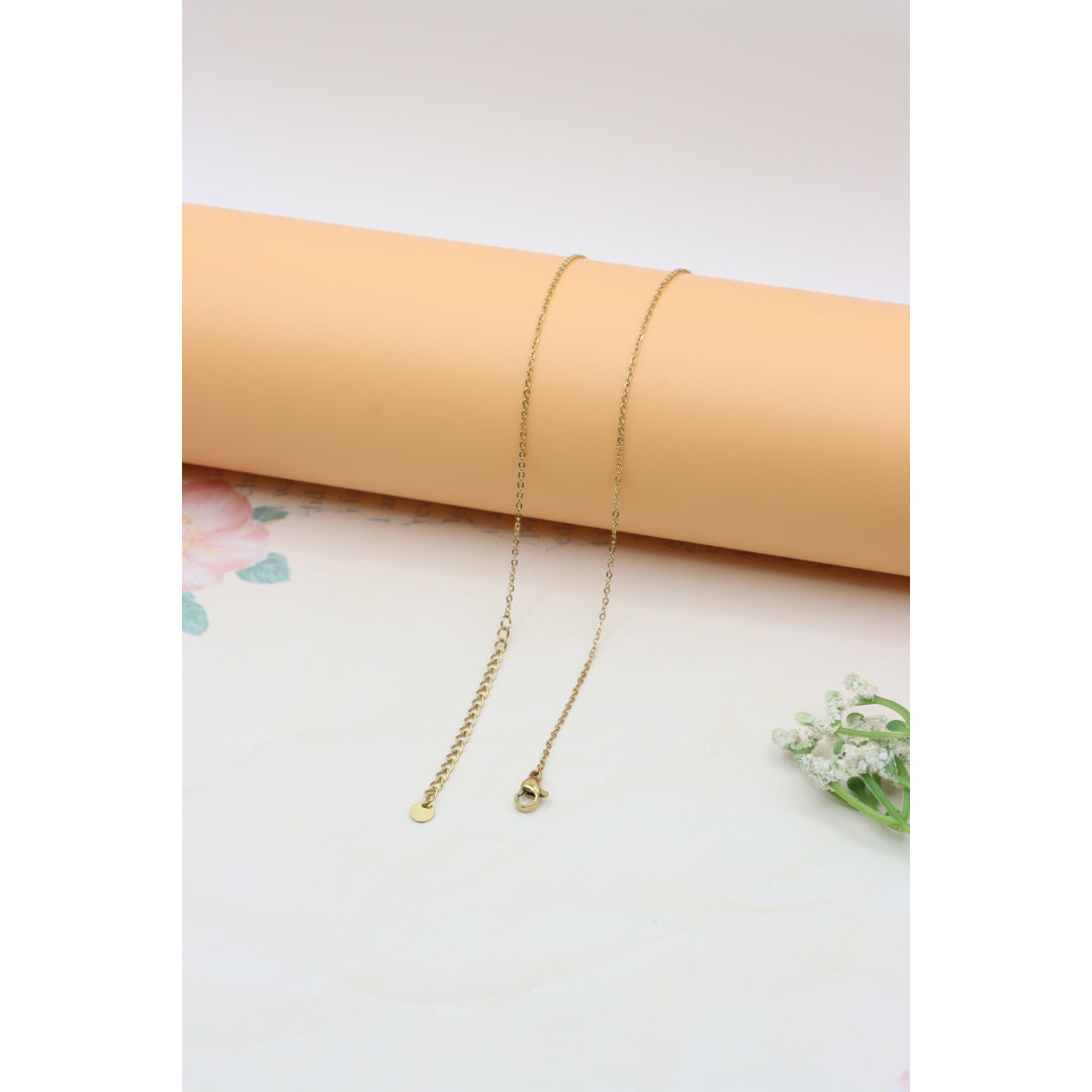 Yellow Gold Plated Pearl Drop Necklace with Crystal Charms, XPNL0361 (2037-1)