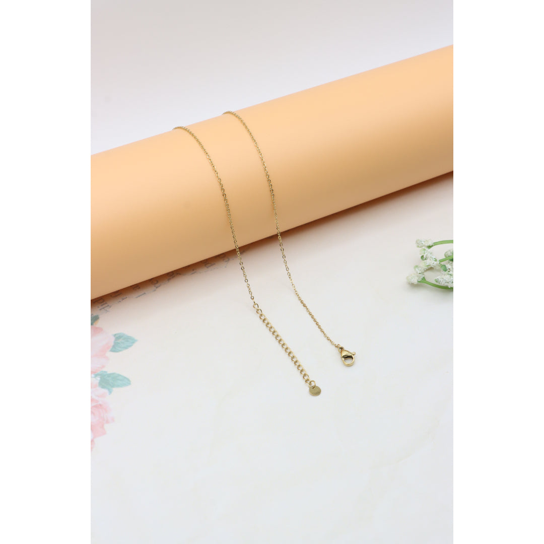 Yellow Gold Plated Pearl Drop Necklace with Crystal Charms, XPNL0361 (2037-1)