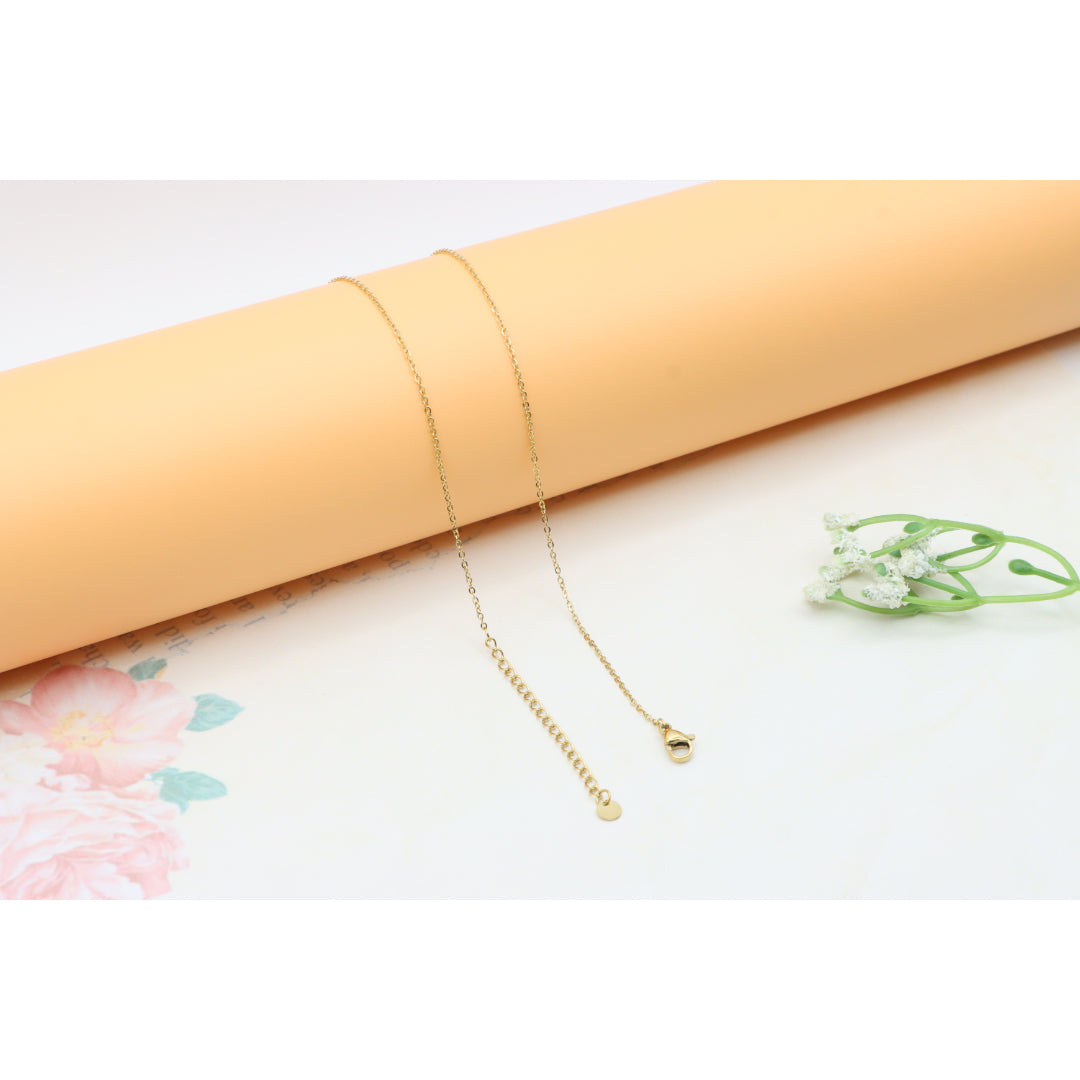 Yellow Gold Plated Pearl Drop Necklace with Crystal Charms, XPNL0361 (2037-1)