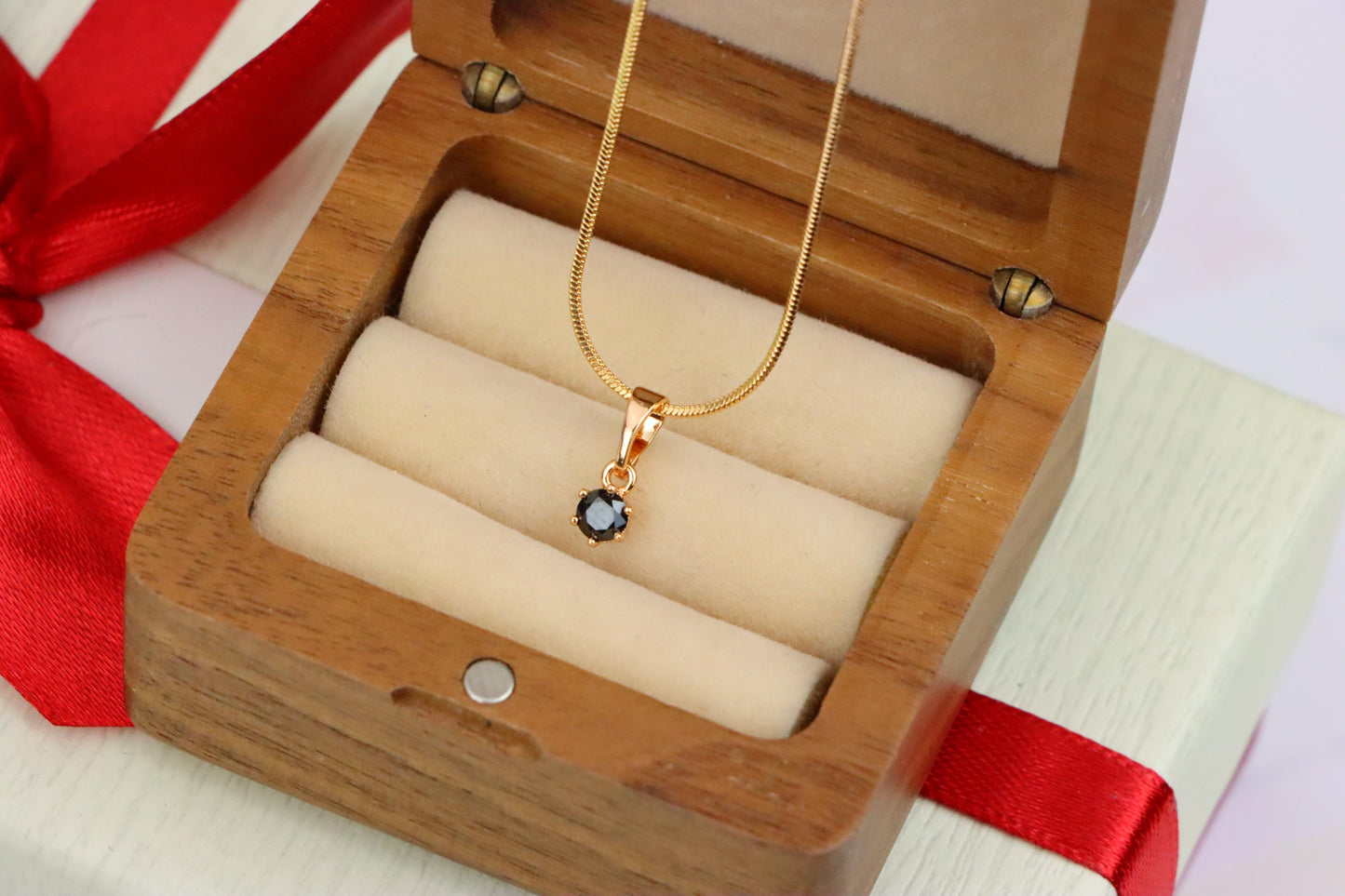 Minimalist Black Round Pendant in Gold Finish for Everyday Wear, XPPT1656 (2163-2)