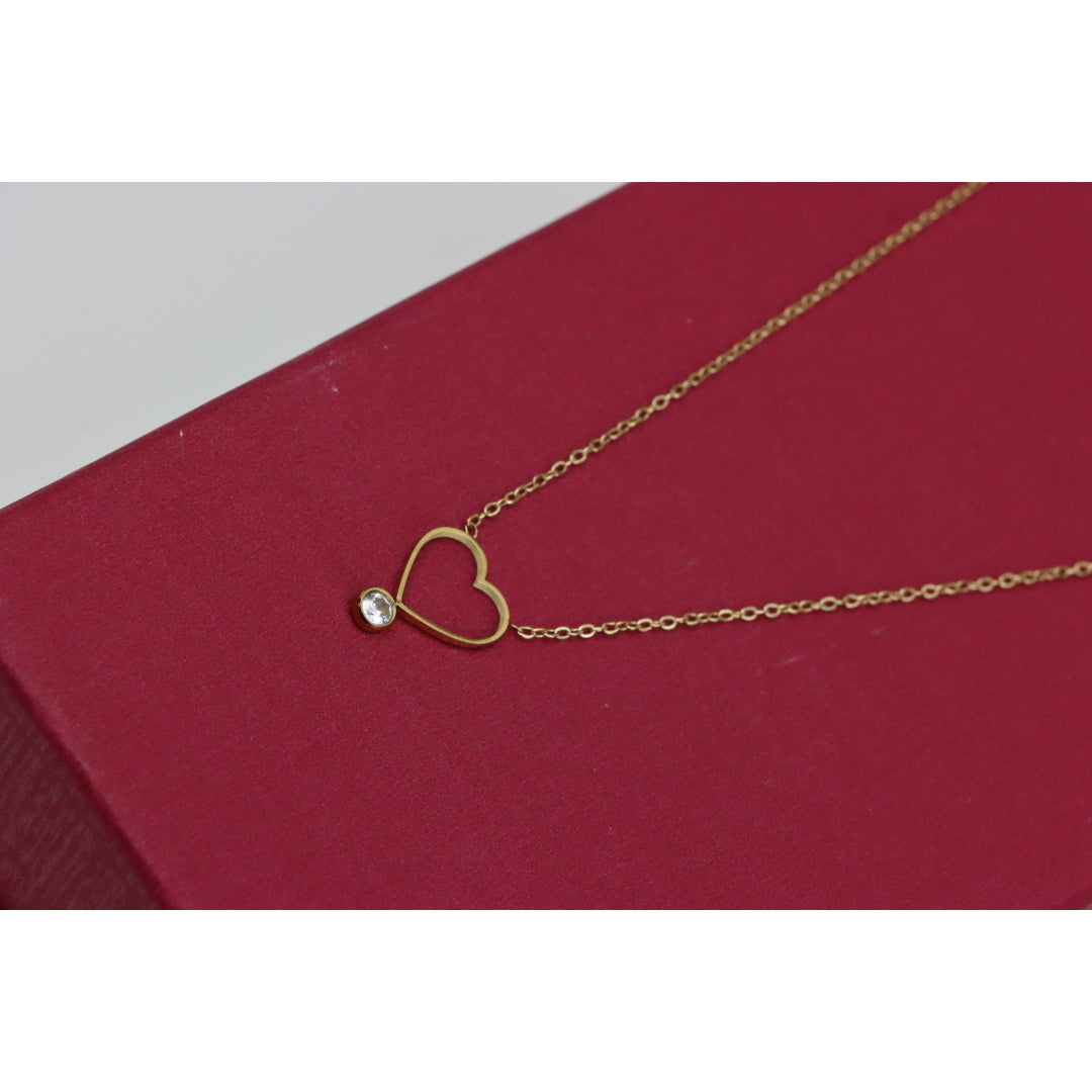Delicate Yellow Heart Pendant Necklace with Adjustable Chain, XPNL0364 (2037-4)