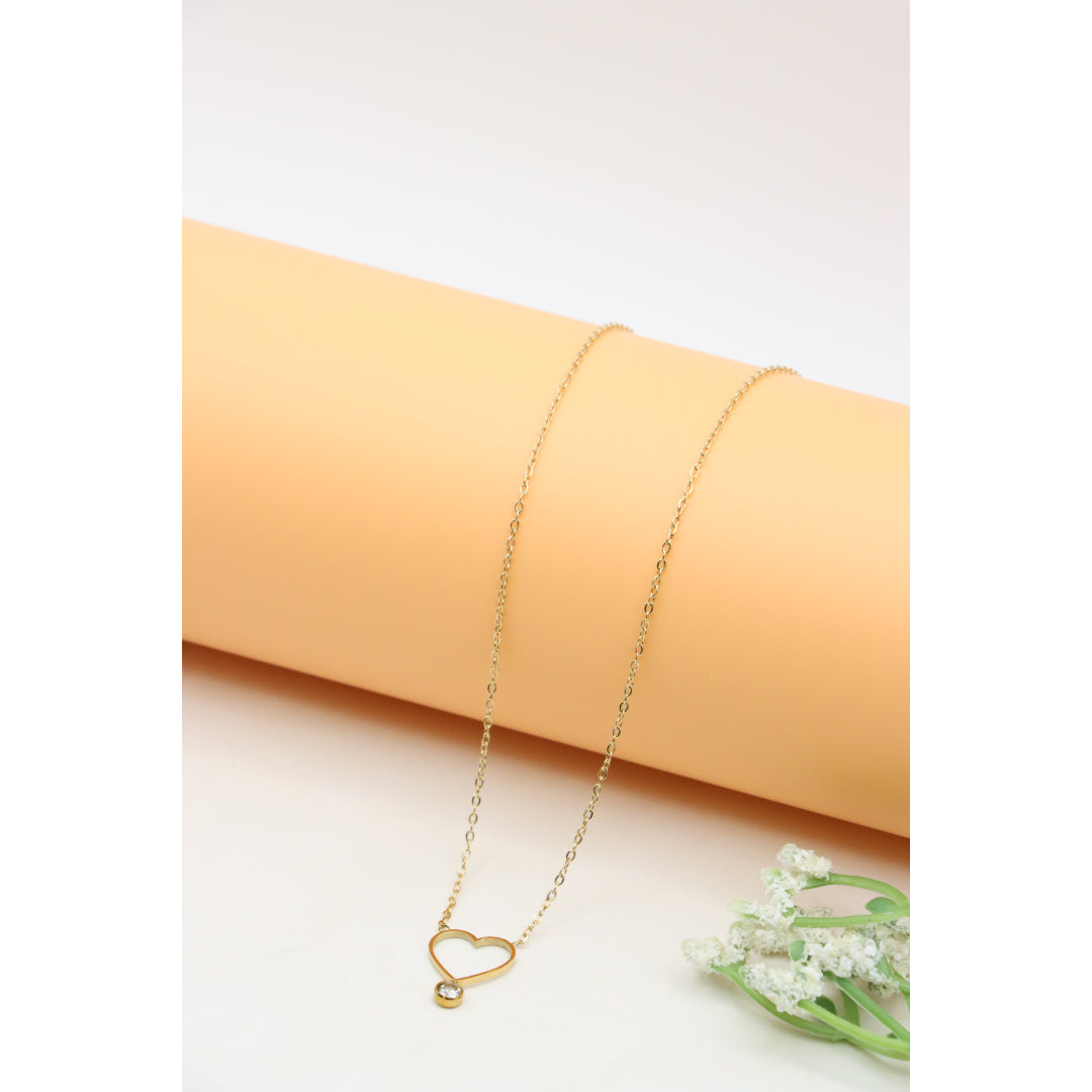 Delicate Yellow Heart Pendant Necklace with Adjustable Chain, XPNL0364 (2037-4)