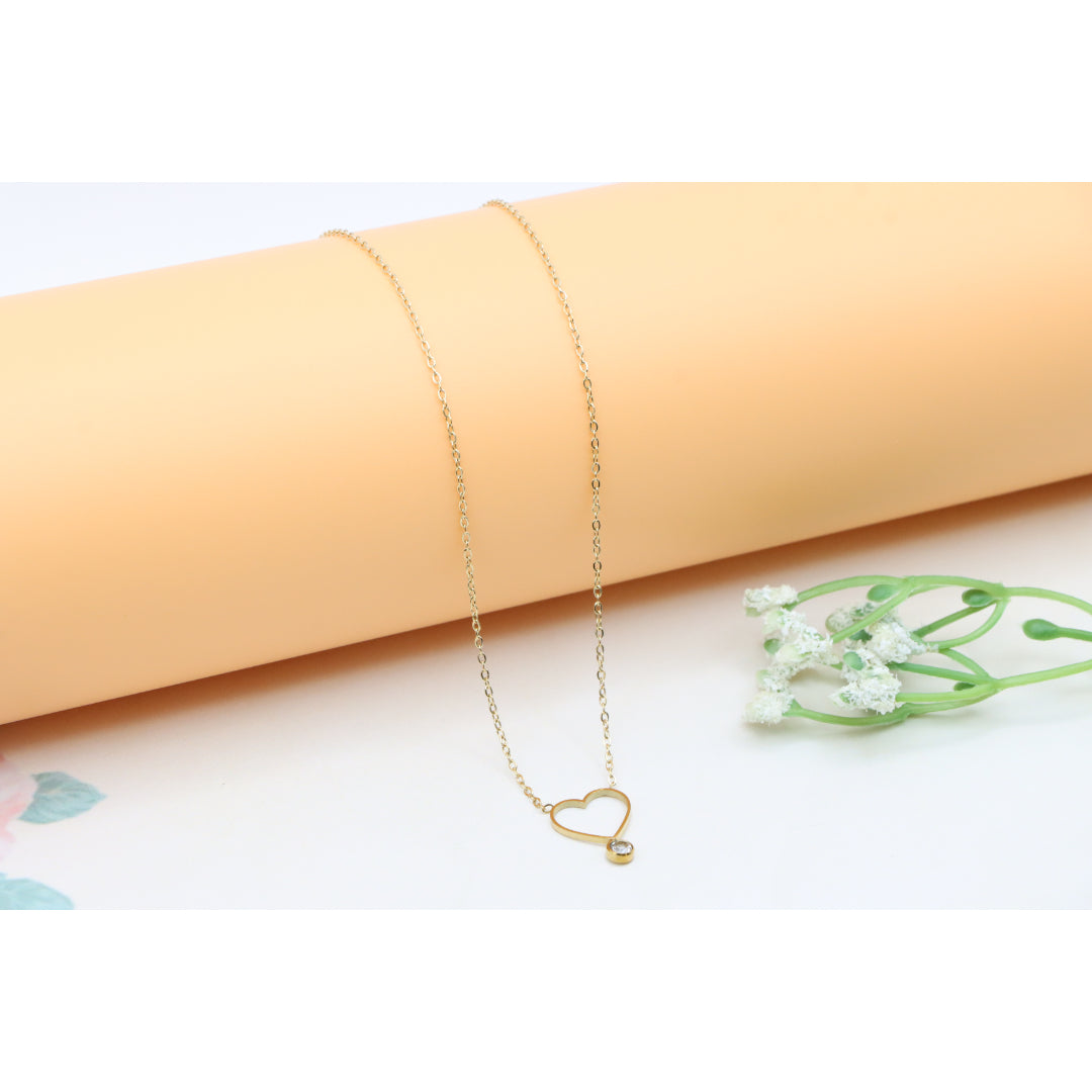 Delicate Yellow Heart Pendant Necklace with Adjustable Chain, XPNL0364 (2037-4)