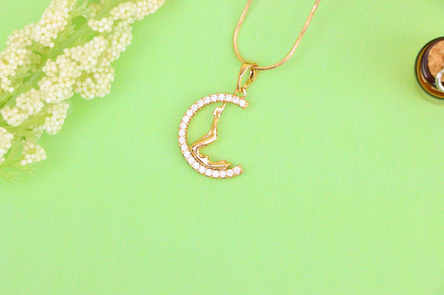 Round Rose Gold Tree Pendant with Sparkling Crystal Accents, XPPT1507 (2139-10)