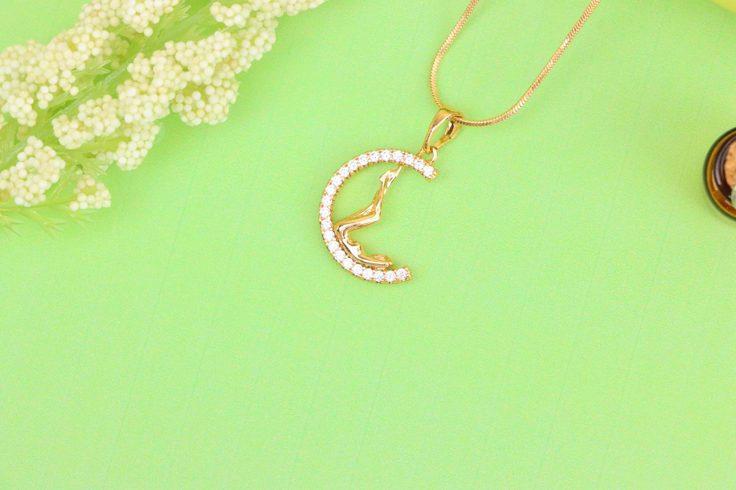 Round Rose Gold Tree Pendant with Sparkling Crystal Accents, XPPT1507 (2139-10)