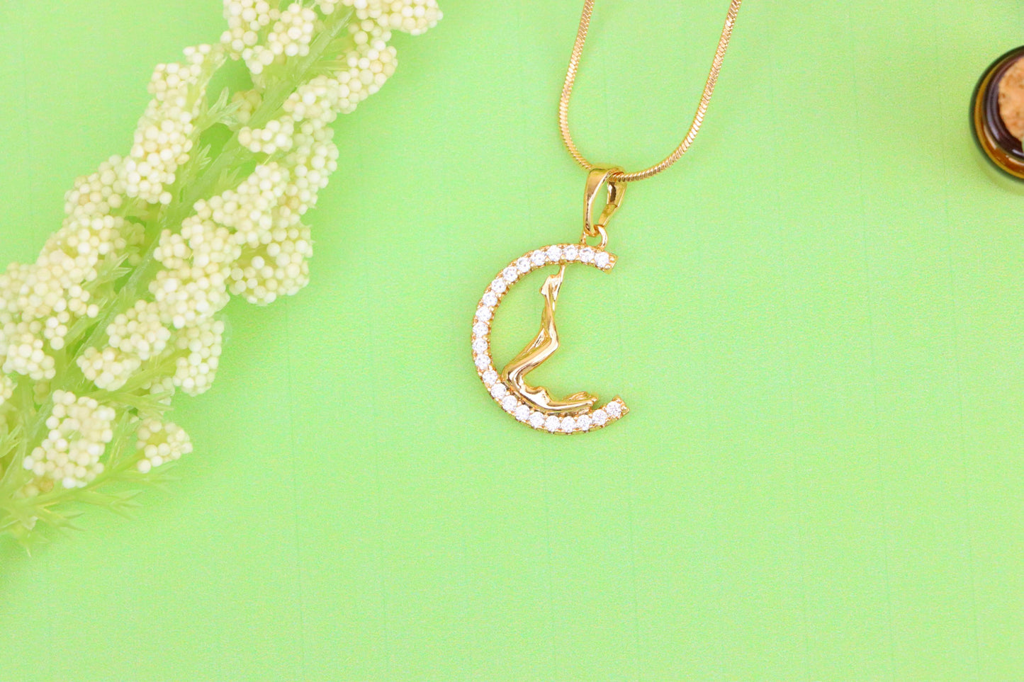 Round Rose Gold Tree Pendant with Sparkling Crystal Accents, XPPT1507 (2139-10)