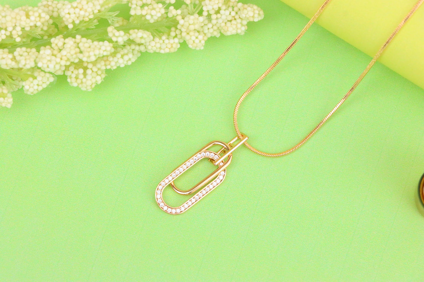 Rose Gold Dual Link Pendant with Sparkling Crystal Detailing, XPPT1512 (2140-5)