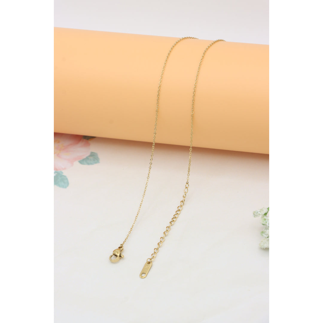 Red Heart Pendant Yellow Necklace with Elegant Gold Plated Chain, XPNL0377 (2038-7)