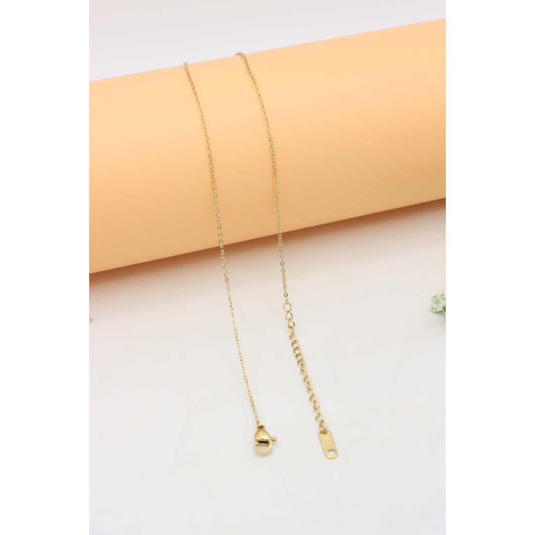 Red Heart Pendant Yellow Necklace with Elegant Gold Plated Chain, XPNL0377 (2038-7)