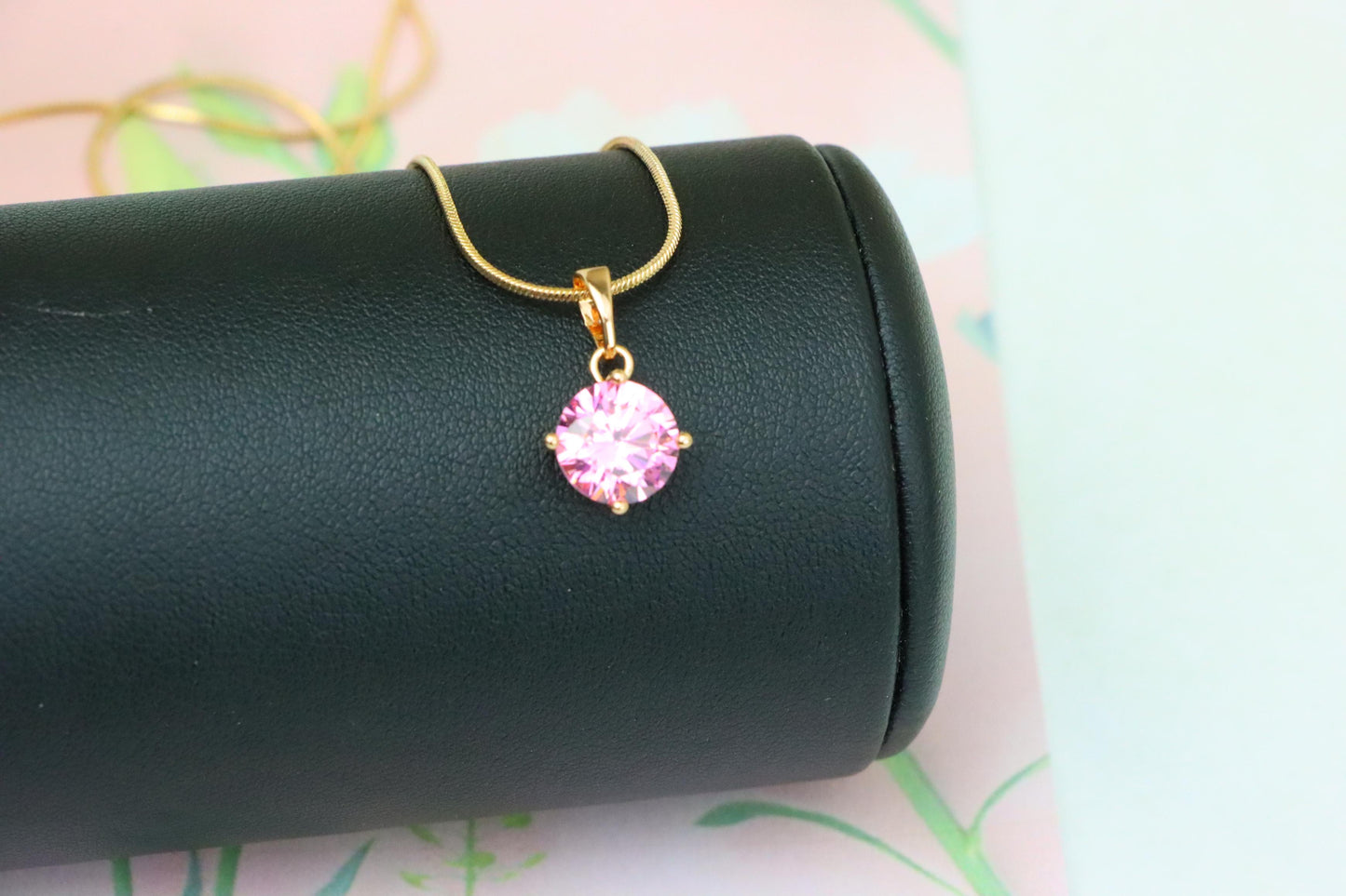 Dazzling Pink Pendant with Gold Plated Finish for Effortless Charm, XPPT1668 (2164-1)