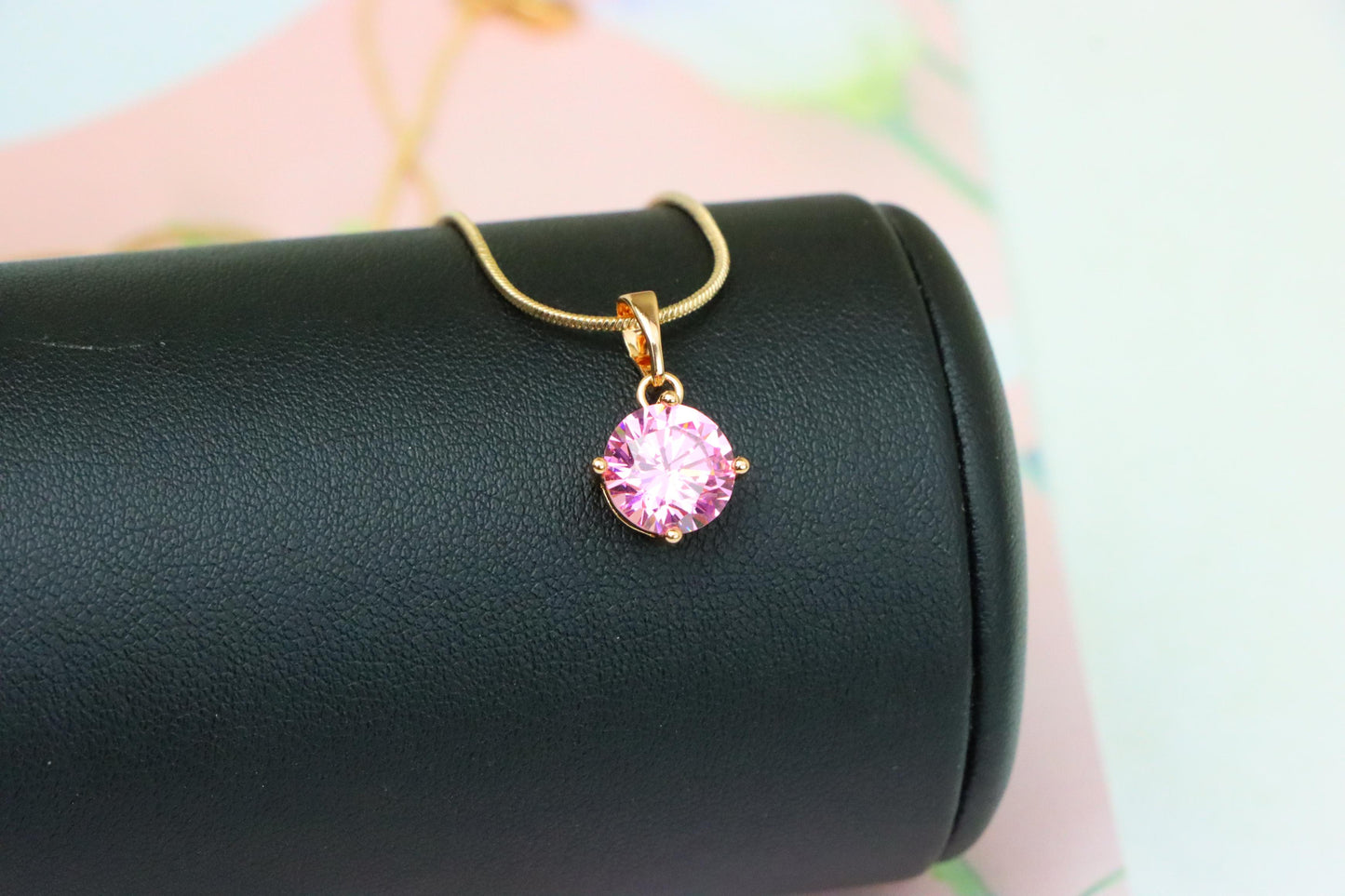 Dazzling Pink Pendant with Gold Plated Finish for Effortless Charm, XPPT1668 (2164-1)