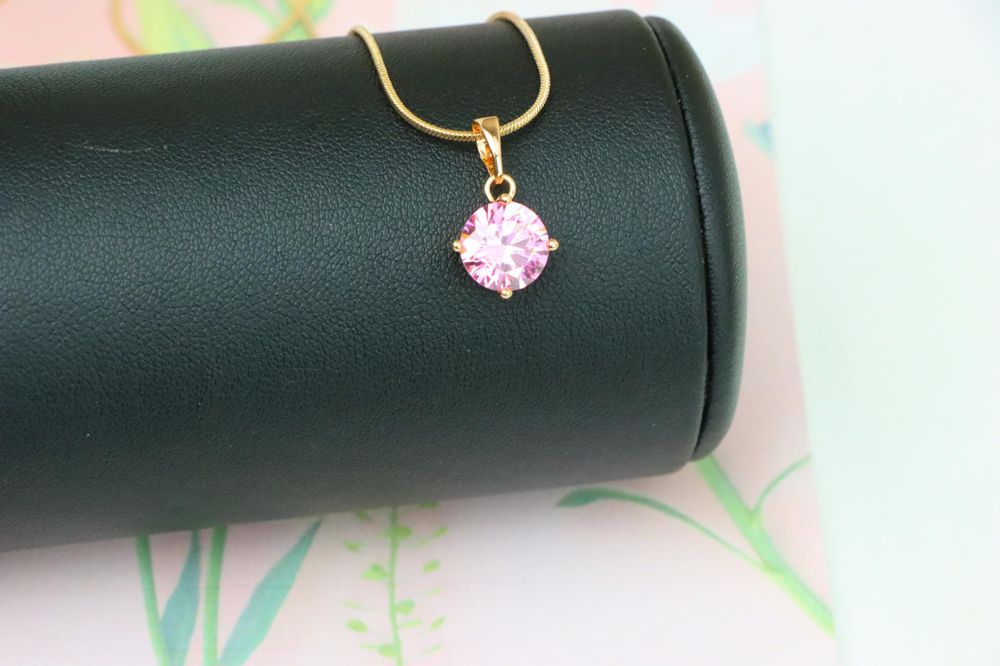 Dazzling Pink Pendant with Gold Plated Finish for Effortless Charm, XPPT1668 (2164-1)
