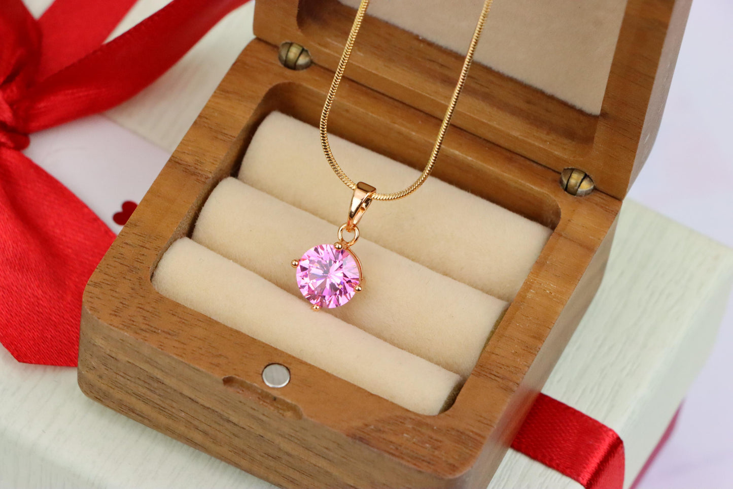 Dazzling Pink Pendant with Gold Plated Finish for Effortless Charm, XPPT1668 (2164-1)