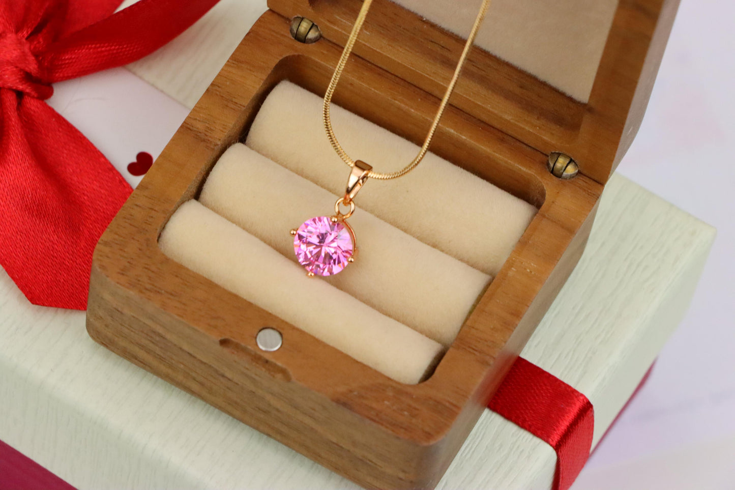 Dazzling Pink Pendant with Gold Plated Finish for Effortless Charm, XPPT1668 (2164-1)