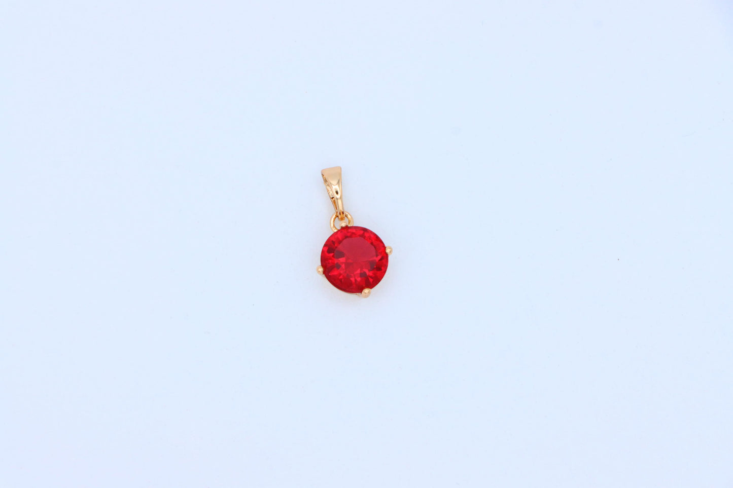 Radiant Red Round Pendant with Gold Plated Finish for Everyday Glam, XPPT1670 (2164-1)