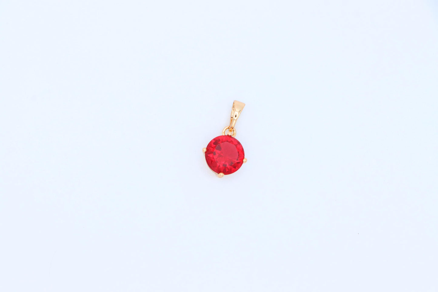 Radiant Red Round Pendant with Gold Plated Finish for Everyday Glam, XPPT1670 (2164-1)
