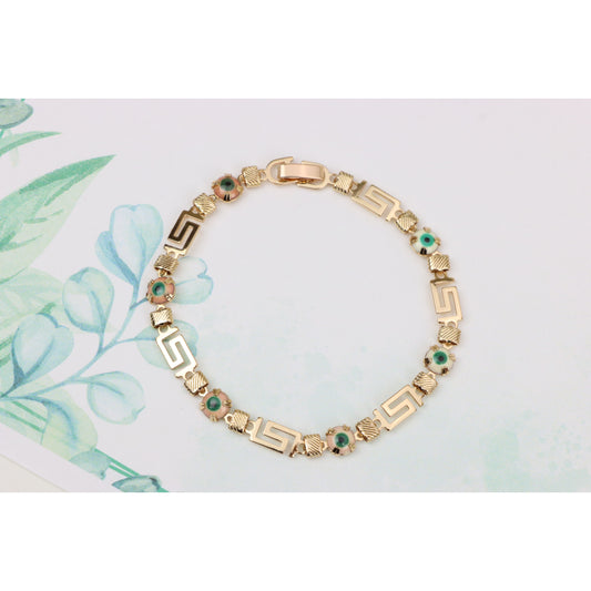 Greek Key Evil Eye Rose Gold Bracelet, XPNL0825 (2083-4)