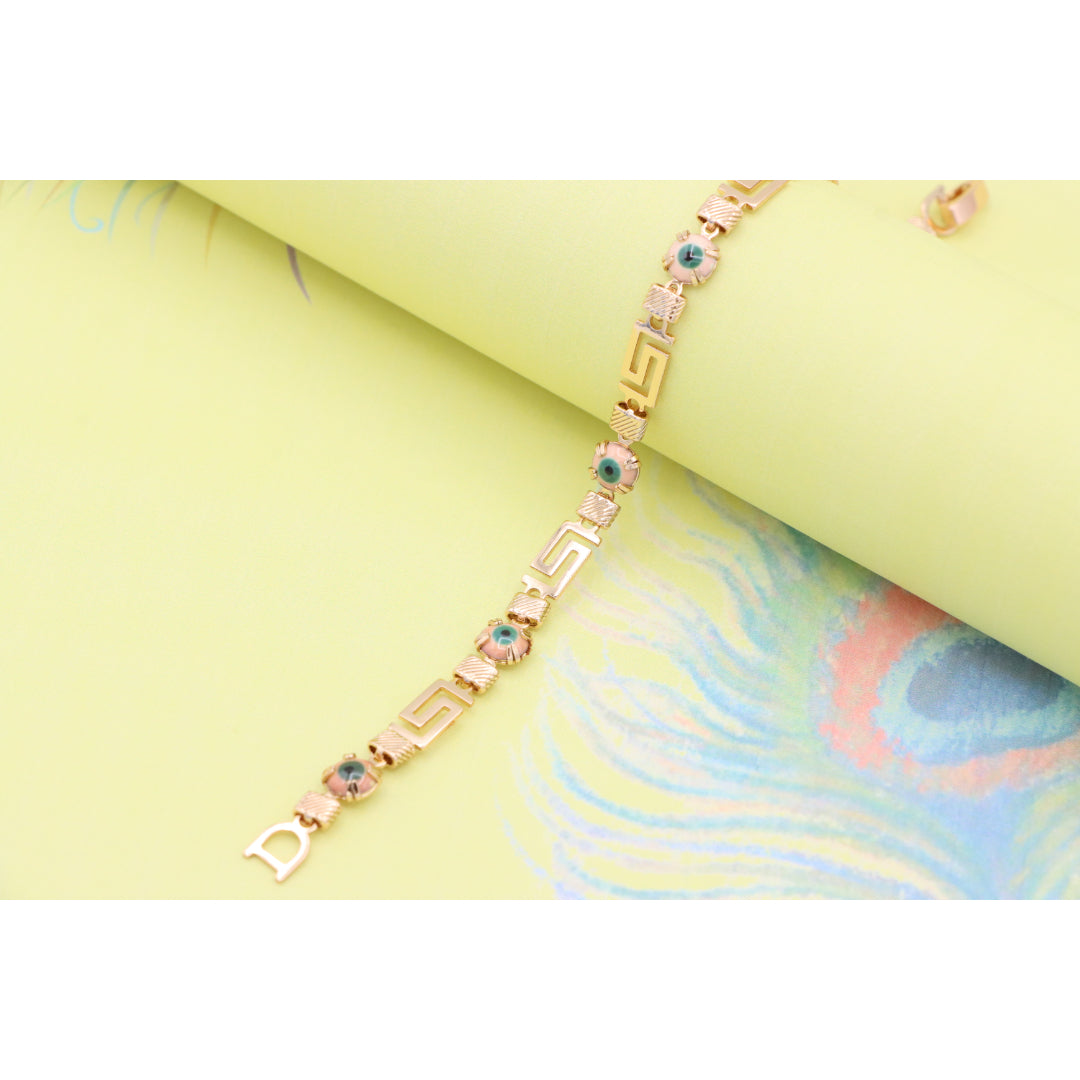 Greek Key Evil Eye Rose Gold Bracelet, XPNL0825 (2083-4)