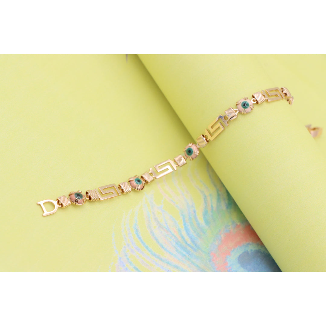 Greek Key Evil Eye Rose Gold Bracelet, XPNL0825 (2083-4)
