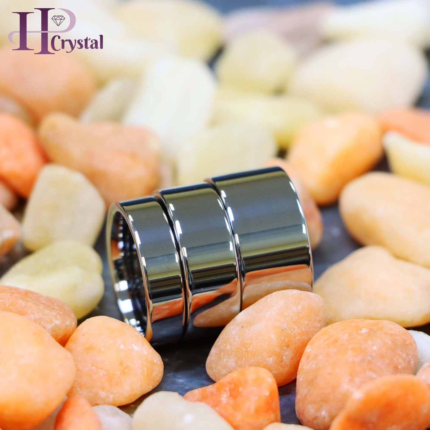 Polished Shiny Flat Pipe Cut Style Tungsten Ring