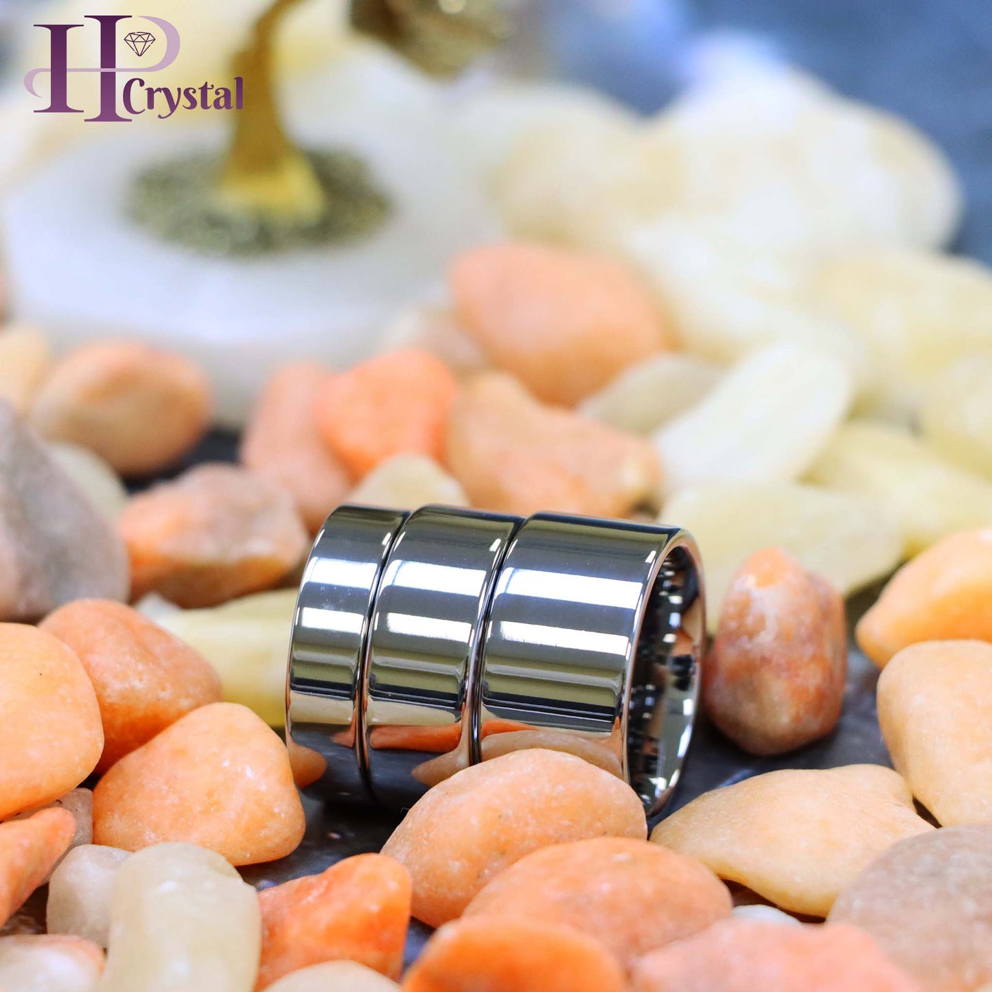 Polished Shiny Flat Pipe Cut Style Tungsten Ring