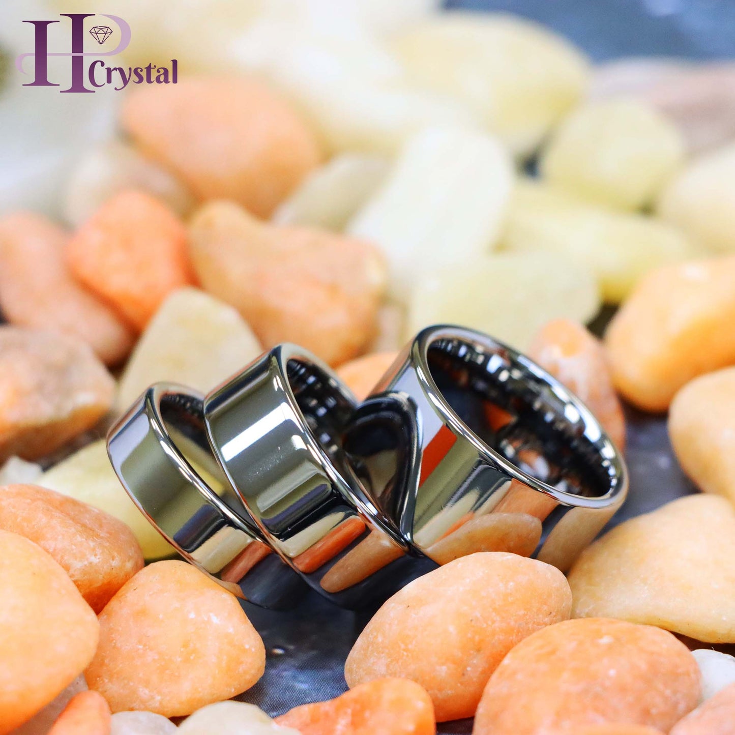 Polished Shiny Flat Pipe Cut Style Tungsten Ring